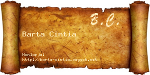 Barta Cintia névjegykártya